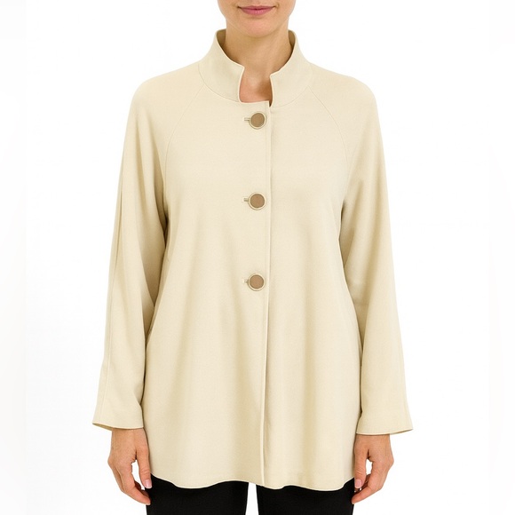 Di Vita Di Luxe Jackets & Blazers - Di Vita Di Luxe Cream Flowing Jacket